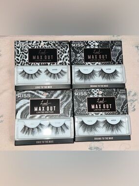 Kiss Max Out Limited Edition False Lashes - Black (4 Pack Assortment)